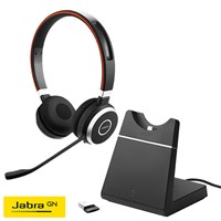 Headset Jabra Evolve 65 Med Laddställ UC Duo